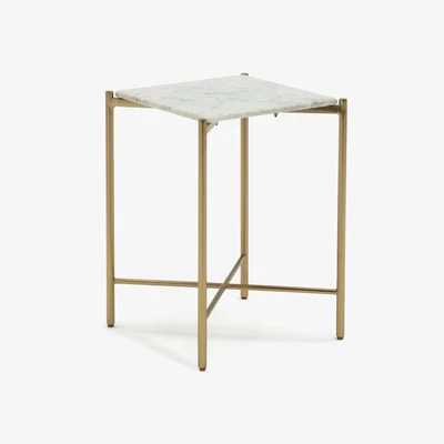 Habitat Habitat Elba Solid Marble Side Table - Brass