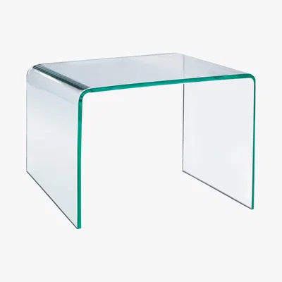 Habitat Gala Tempered Clear Glass Side Table, Clear Glass