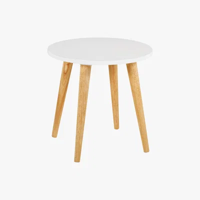 Habitat Clover White Side Table With Solid Wood Legs, White