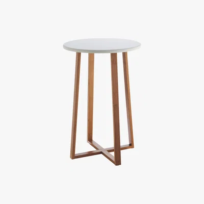 Habitat Habitat Drew Tall Side Table - Bamboo, White