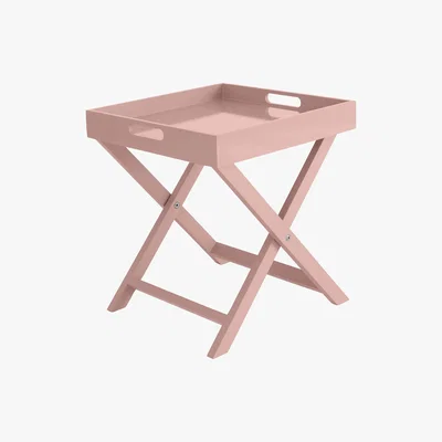 Habitat Oken Dusty Pink Square Folding Side Table, Pink
