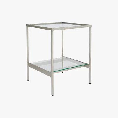 Habitat Seattle Chromed Metal And Glass Side Table, Clear