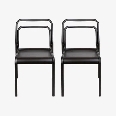 Heal's Heal's Petra Pair of Garden Side Chairs Dark Grey - Heal's UK Outdoor Furniture