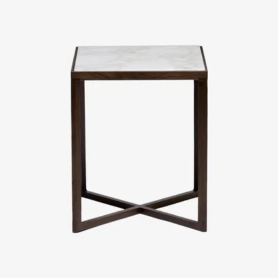 Heal's Knoll Krusin Side Table in Arabescato and Walnut Stained Oak