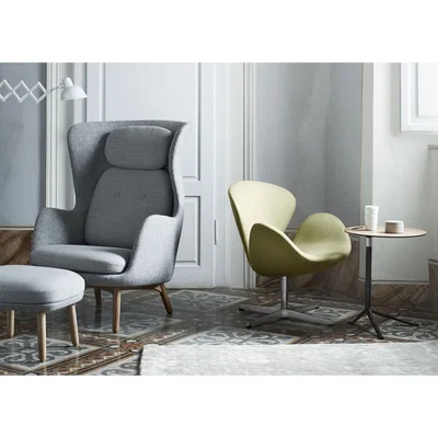 Heal's Fritz Hansen Little Friend Side Table Adjustable Height Black Top Black Base - Heal's UK Furniture