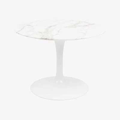 Heal's Knoll Saarinen Tulip Round Side Table Calacatta Marble Small - Heal's UK Furniture