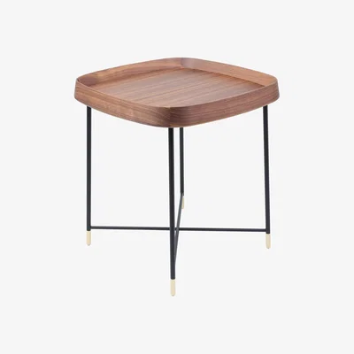 Heal's Porada Fritz 4 Square Side Table Walnut - Heal's UK Furniture
