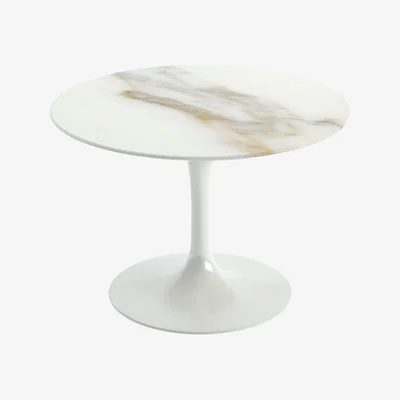 Heal's Knoll Saarinen Side Table with White Base in White Laminate 51cm