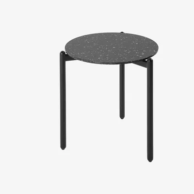 Heal's Kartell Undique side Table Black Terrazzo Top Black Base - Heal's UK Furniture