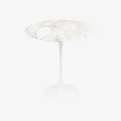 Heal's Knoll Saarinen Tulip Round Side Table Arabescato Marble Medium - Heal's UK Furniture