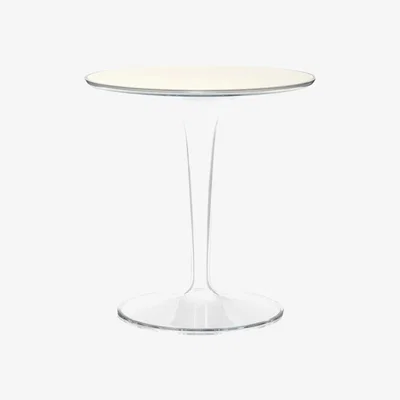 Heal's Kartell Tip Top Side Table Flat White Top And Transparent - Heal's UK Furniture