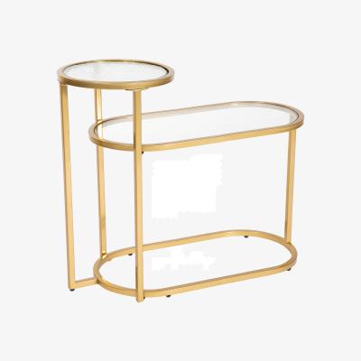 Homebase Ophelia 2 Tier Textured Glass Sofa Side Table