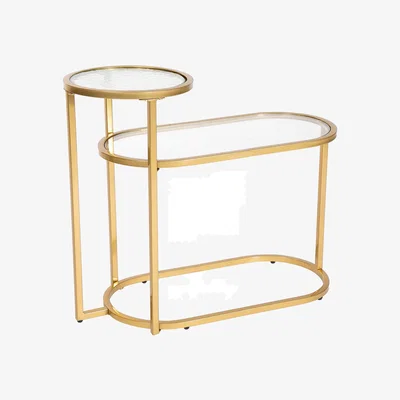 Homebase Ophelia 2 Tier Textured Glass Sofa Side Table