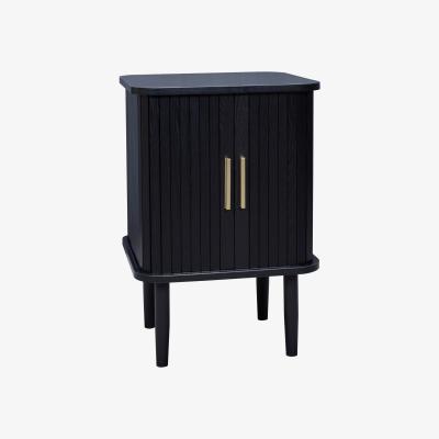 Homebase Kendal Tambour Side Table - Black Ash