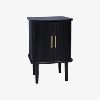 Homebase Kendal Tambour Side Table - Black Ash