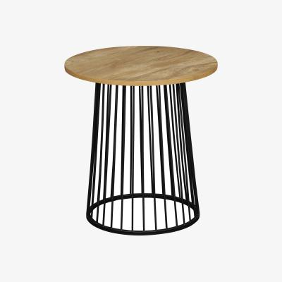 Homebase Kai Metal & Mango Effect Side Table - Black