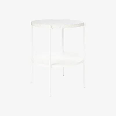 Homebase Solna Terrazo Side Table - White