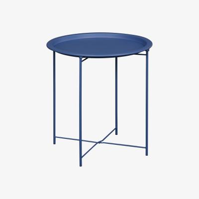 Homebase Metal Folding Side Table - Aegean Blue