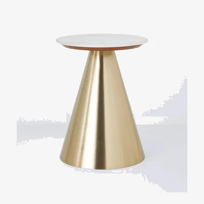 John Lewis John Lewis Plaza Marble Top Side Table, Brass