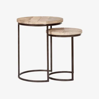 John Lewis nkuku Aasha Side Tables, Nest of 2, Natural