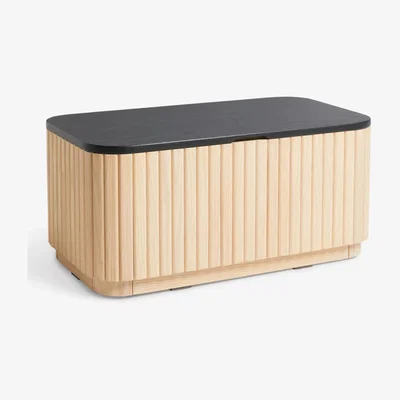 John Lewis John Lewis & Partners Reed Storage Side Table, Oak/Black