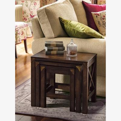John Lewis Laura Ashley Balmoral Nest of 3 Side Tables, Chestnut Brown