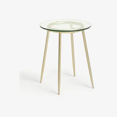 John Lewis John Lewis & Partners + Swoon Urella Glass Side Table, Clear/Gold