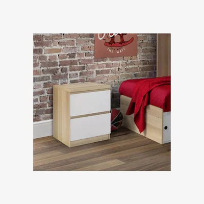 John Lewis Julian Bowen Jupiter 2 Drawer Bedside Table, White