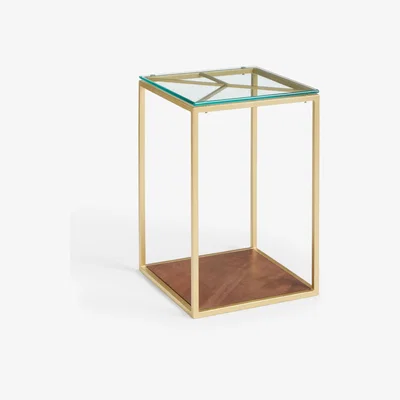 John Lewis John Lewis + Swoon Mendel Side Table, Light Brown/Clear