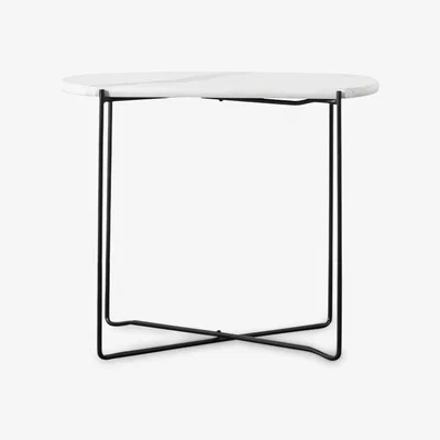 John Lewis Gallery Direct Holt Marble Effect Side Table, White