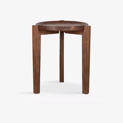 John Lewis Nkuku Umar Acacia Wood Side Table, Dark Brown