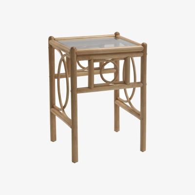 John Lewis Desser Madrid Rattan Side Table, Light Oak