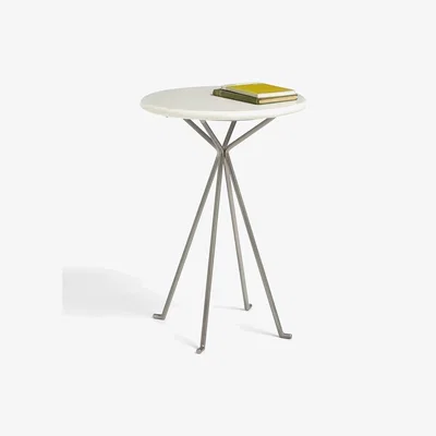 John Lewis Loaf Little Shot Marble Side Table, White