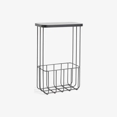 John Lewis House by John Lewis Wire Magazine Rack / Side Table, Dark Grey