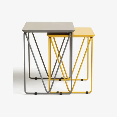 John Lewis House by John Lewis Insert Nest of 2 Tables, Grey-Mustard