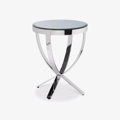 John Lewis John Lewis Moritz Side Table, Clear/Polished Steel