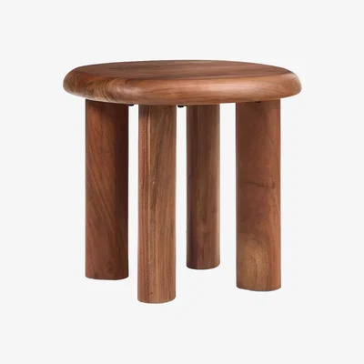 John Lewis west elm Cannellini Acacia Wood Side Table, Cool Walnut