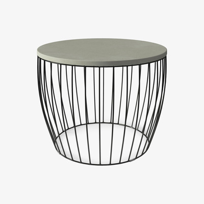 John Lewis John Lewis & Partners Round Concrete Drum Garden Side Table, Grey