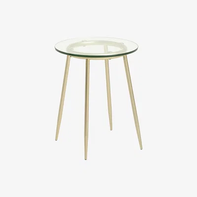 John Lewis John Lewis & Partners + Swoon Urella Glass Side Table, Clear/Gold
