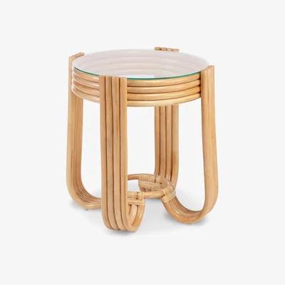 John Lewis Desser Pretzel Rattan Side Table, Natural