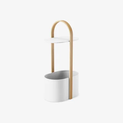 John Lewis Umbra Bellwood Storage Side Table, White/Natural