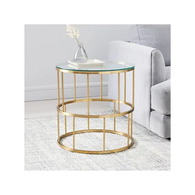 John Lewis west elm Deco Lattice Side Table, Brass