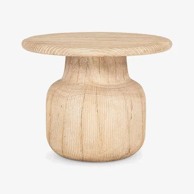 John Lewis Nkuku Vivan Grooved Wood Side Table