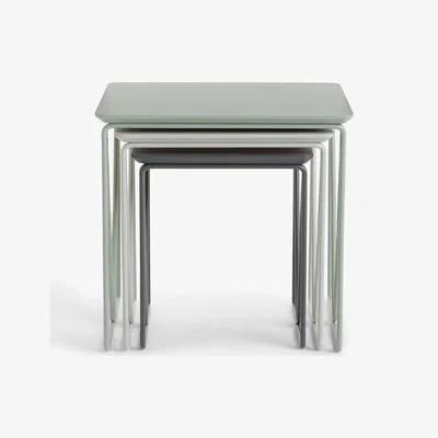 John Lewis House by John Lewis Insert Nest of 3 Tables, Grey-Dusty Green