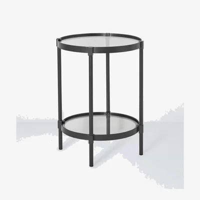 John Lewis John Lewis Forge Hammered Iron and Glass Side Table, Black