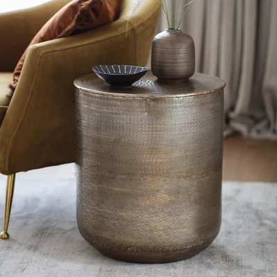 Knees Ashta Metal Side Table - Brass