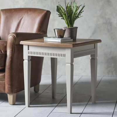 Knees Emily Mahogany Side Table - Taupe