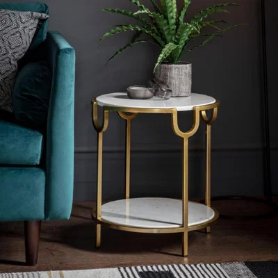 Knees Weston Marble Side Table - White