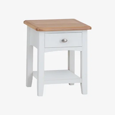 Knees Galileo Oak Lamp Table - Pure White