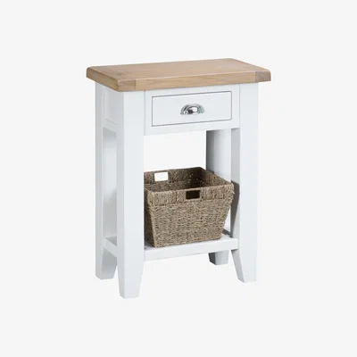 Knees Terranostra Oak Telephone Table - Old White